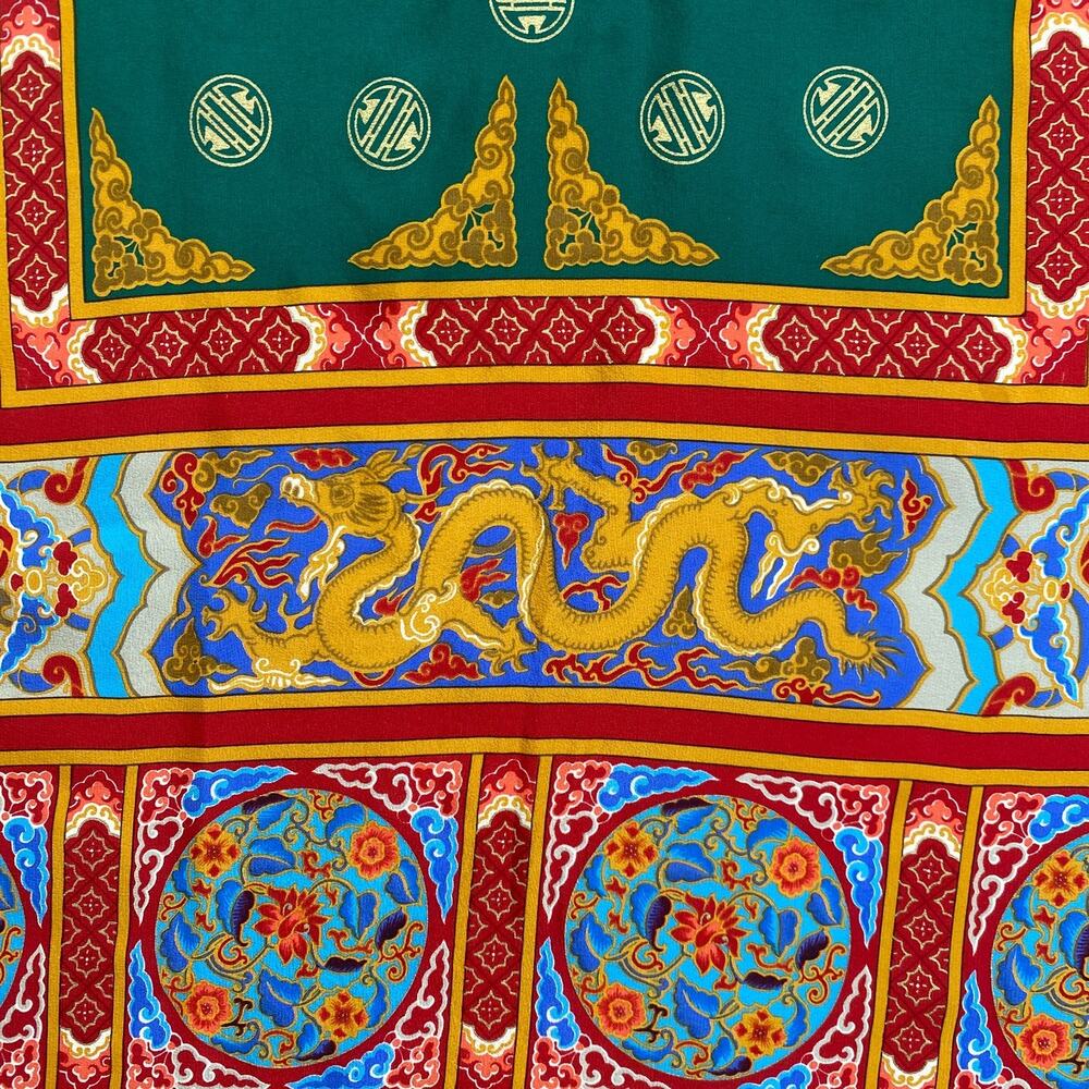 VALENTINO Scarf Silk Hand Rolled Persian Bandana Square Red Gold 31" x 33" VTG - Picture 4 of 12